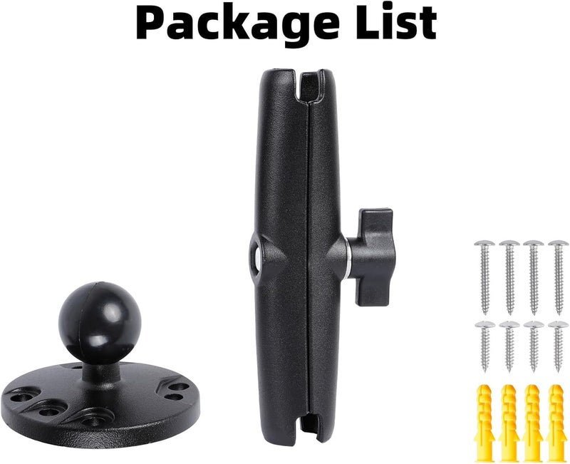 FPN 1" Ball Double Socket Arm with AMPS Hole Round Plate Base, Aluminum Alloy Arm&Drill Base, Compatible with RAM Mounts 1 Inch Ball Components, for Bike Car Motorcycle Phone Mount (6.69" Length) - Image 5